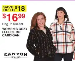 Dunham's Sports WOMEN'S COZY FLEECE OR CARDIGAN offer