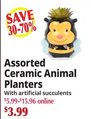 Ocean State Job Lot Assorted Ceramic Animal Planters offer