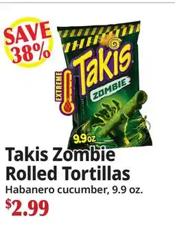 Ocean State Job Lot Takis Zombie Rolled Tortillas offer