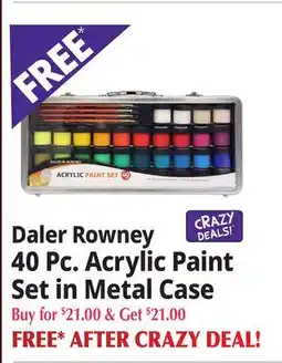 Ocean State Job Lot Daler Rowney 40 Pc. Acrylic Paint Set in Metal Case offer