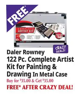 Ocean State Job Lot Daler Rowney 122 Pc. Complete Artist Kit for Painting & Drawing In Metal Case offer
