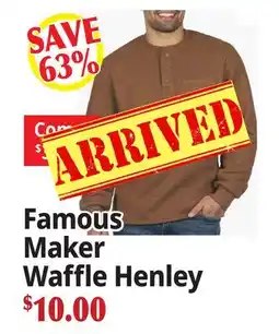 Ocean State Job Lot Famous Maker Waffle Henley offer