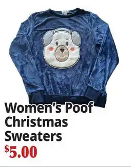 Ocean State Job Lot Women's Poof Christmas Sweaters offer