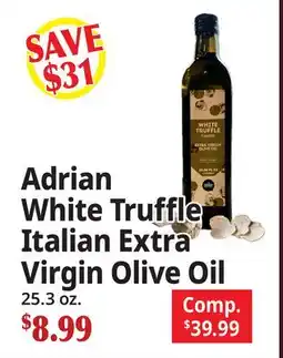 Ocean State Job Lot Adrian White Truffle Italian Extra Virgin Olive Oil offer
