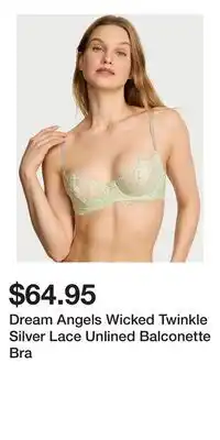 Victoria's Secret Dream Angels Wicked Twinkle Silver Lace Unlined Balconette Bra offer