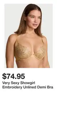 Victoria's Secret Very Sexy Showgirl Embroidery Unlined Demi Bra offer