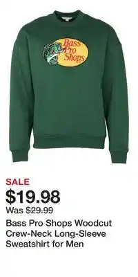 Cabela's Bass Pro Shops Woodcut Crew-Neck Long-Sleeve Sweatshirt for Men offer