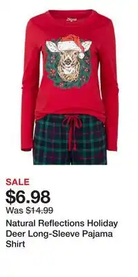 Cabela's Natural Reflections Holiday Deer Long-Sleeve Pajama Shirt offer