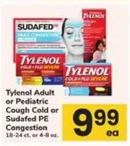 Safeway Tylenol Adult or Pediatric Cough Cold or Sudafed PE Congestion offer