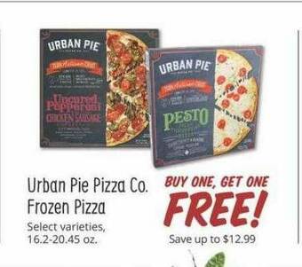 Sprouts Farmers Market Urban Pie Pizza Co. Frozen Pizza Select Varieties offer