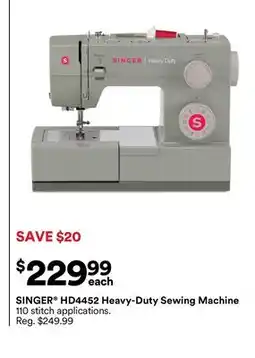 Michaels SINGER HD4452 Heavy-Duty Sewing machine offer