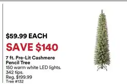 Michaels 7 ft. Pre-Lit Cashmere Pencil Tree offer