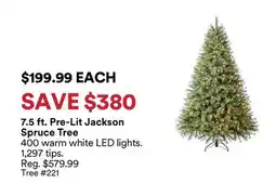 Michaels 7.5 ft. Pre-Lit Jackson Spruce Tree offer