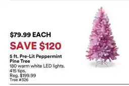 Michaels 5 ft. Pre-Lit Peppermint Pine Tree offer