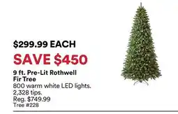 Michaels 9 ft. Pre-Lit rothwell Fir Tree offer