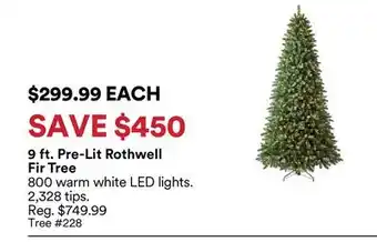 Michaels 9 ft. Pre-Lit rothwell Fir Tree offer