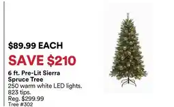 Michaels 6 ft. Pre-Lit Sierra Spruce Tree offer