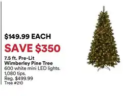 Michaels 7.5 ft. Pre-Lit Wimberley Pine Tree offer