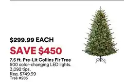Michaels 7.5 ft., Pre-Lit Collins Fir Tree offer