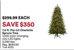 Michaels 7.5 ft. Pre-Lit Charlotte Spruce Tree offer