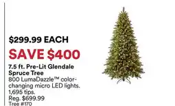 Michaels 7.5 ft. Pre-Lit Glendale Spruce Tree offer