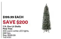 Michaels 7 ft. Pre-Lit Stella Pine Tree offer