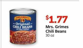Fareway Mrs. Grimes Chili Beans offer