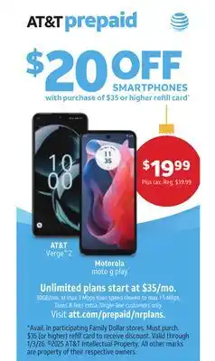 Family Dollar AT&T Verge 2 & Motorola moto g play offer