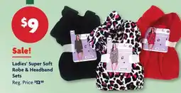 Family Dollar Ladies' Super Soft Robe & Headband Sets offer