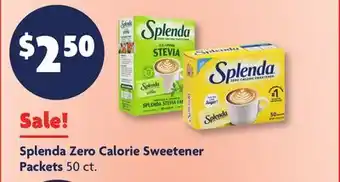 Family Dollar Splenda Zero Calorie Sweetener Packets offer