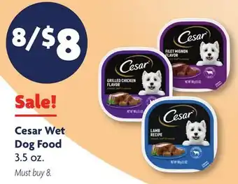 Family Dollar Cesar Wet Dog Food offer