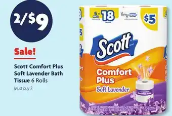 Family Dollar Scott Comfort Plus Soft Lavender Bath Tissue offer