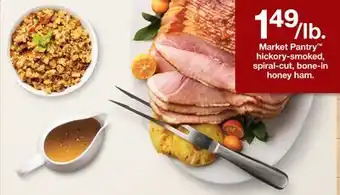 Target Market Pantry hickory-smoked, spiral-cut, bone-in honey ham offer