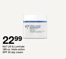 Target No7 Lift & Luminate 1.69-oz. triple-action SPF 30 day cream offer
