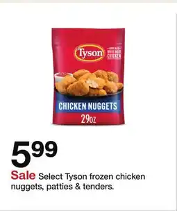 Target Select Tyson frozen chicken nuggets, patties & tenders offer