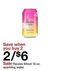 Target Recess Mood 12 - oz. sparkling water offer