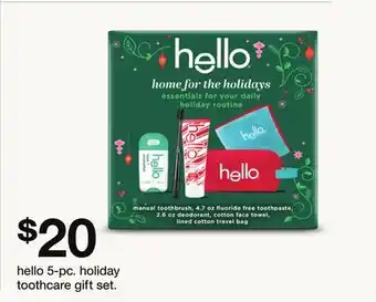 Target hello 5-pc. holiday toothcare gift set offer