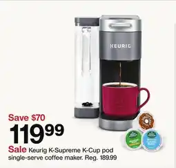 Target Keurig K-Supreme K-Cup pod single-serve coffee maker offer