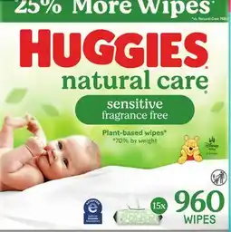 Target Huggies Natural Care 15-PK. 960-ct. sensitive fragrance-free wipes offer