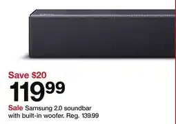 Target Samsung 2.0 soundbar with built-in woofer offer