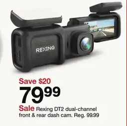 Target Rexing DT2 dual-channel front & rear dash cam offer