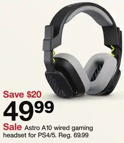 Target Astro A10 wired gaming headset for PS4/5 offer