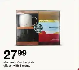 Target Nespresso Vertuo pods gift set with 2 mugs offer