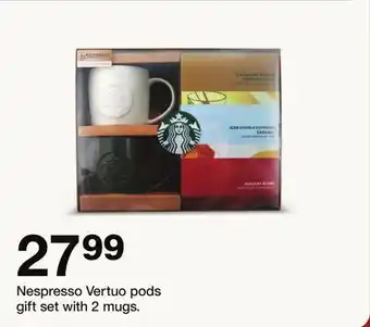 Target Nespresso Vertuo pods gift set with 2 mugs offer