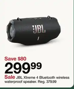 Target JBL Xtreme 4 Bluetooth wireless waterproof speaker offer