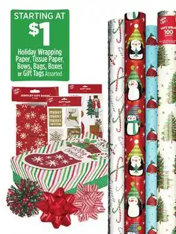 Dollar General Holiday Wrapping Paper, Tissue Paper, Bows, Bags, Boxes or Gift Tags offer
