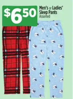 Dollar General Men's or Ladies' Sleep Pants offer