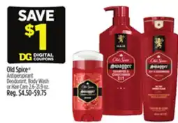 Dollar General Old Spice Antiperspirant Deodorant, Body Wash or Hair Care offer