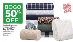 Dollar General Comfort Bay Throws or Blankets offer