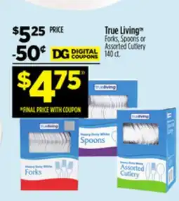 Dollar General True Living Forks, Spoons or Assorted Cutlery offer